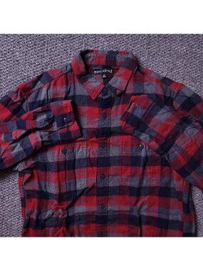 J. Crew Mercantile Shirt Mens M Medium Plaid Button Long Sleeve Red Flannel